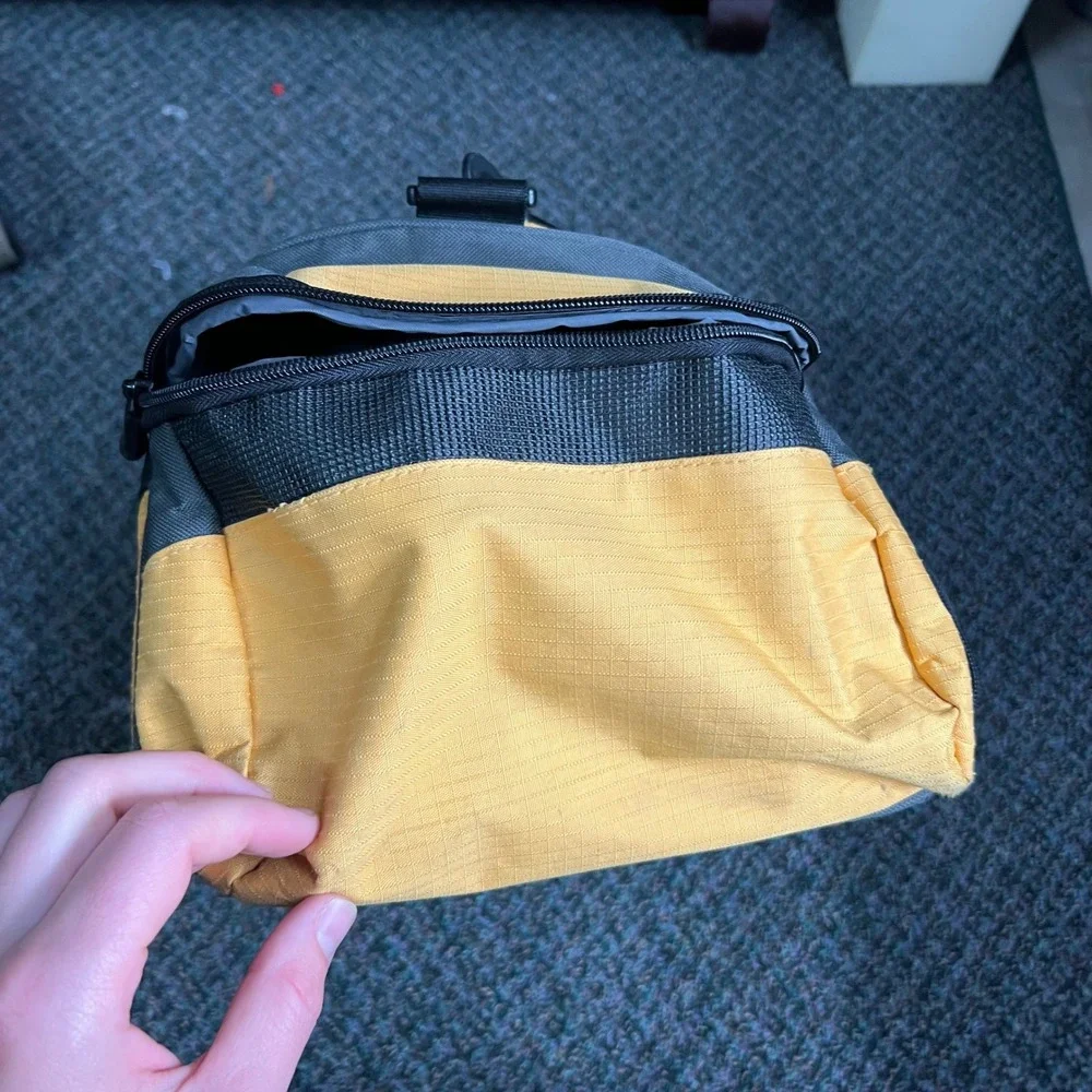 Eddie Bauer Yellow Ripstop Duffel Bag Travel Gym Weekend Carry On shoulder strap